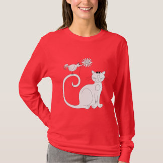 Camiseta Pájaro del gato n… la margarita