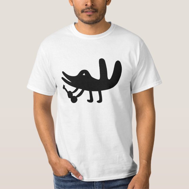 Camiseta Pájaro divertido que juega música divertida con (Anverso)