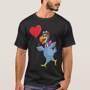 Camiseta Pájaro Dodo Con Globo De Corazón Día De San Valent