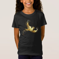 Pájaro Dorado sobre Fondo Negro