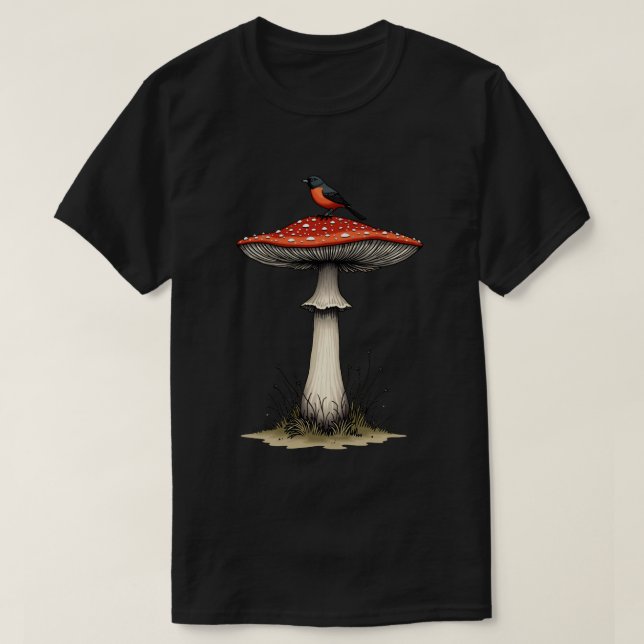 Camiseta Pájaro en Seta (Diseño del anverso)