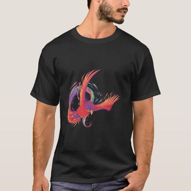 Camiseta Pájaro Fénix de color (Anverso)