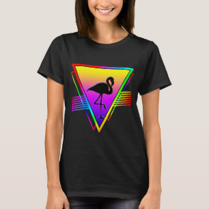 Camiseta Pájaro Flamenco Moderno Arcoíris Colorido Retro