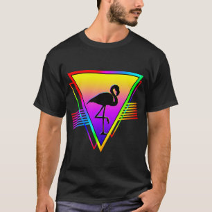 Camiseta Pájaro Flamenco Moderno Arcoíris Colorido Retro