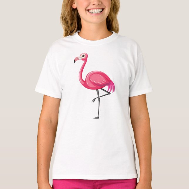 Camiseta Pájaro Flamingo Rosa-89686 (Anverso)