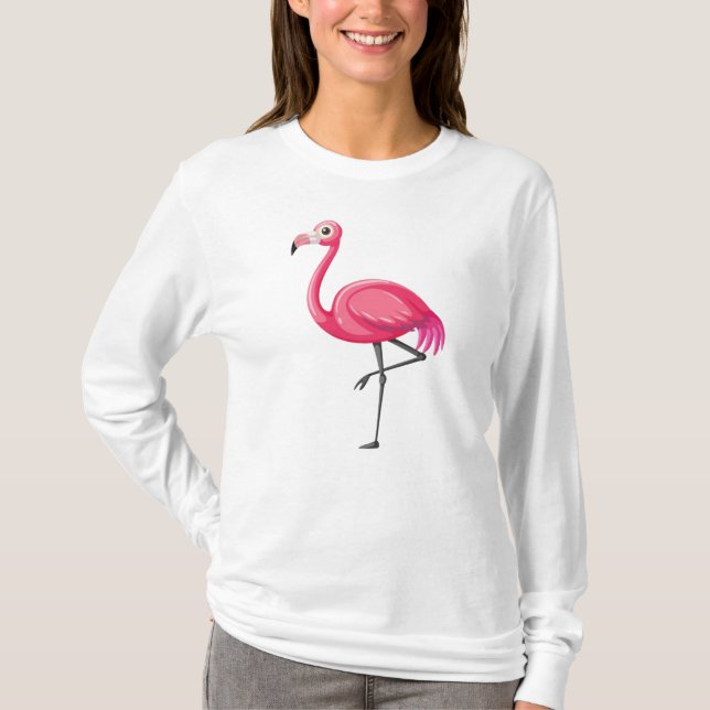 Camiseta Pájaro Flamingo Rosa-89686 (Anverso)