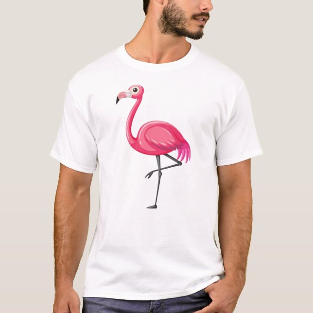 Camiseta Pájaro Flamingo Rosa-89686 (Anverso)