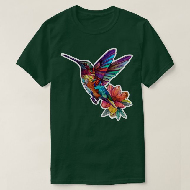 Camiseta Pájaro flotante floral (Diseño del anverso)