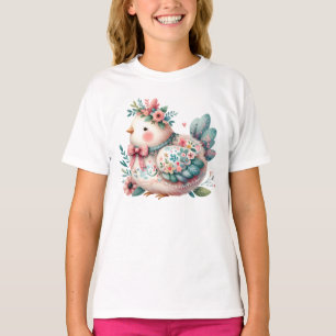 Camiseta Pájaro folclórico con encanto Pastel Boho