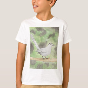Camiseta Pájaro gato de canto arte acuarela