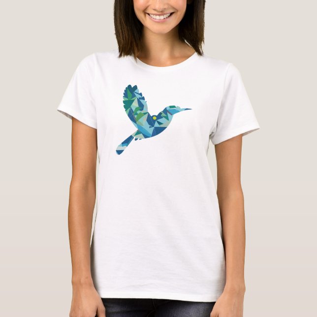 Camiseta Pájaro geométrico de color (Anverso)
