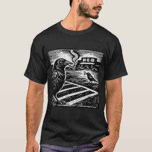 Camiseta Pájaro grajo fumando divertido sátira extraña de T