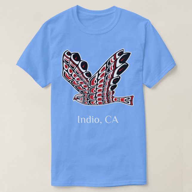 Camiseta Pájaro indio americano nativo de Hawk de Prey A (Diseño del anverso)