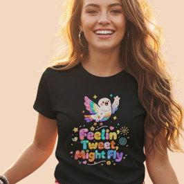 Camiseta Pájaro Kawaii Sintiéndose Tweet Podría Volar