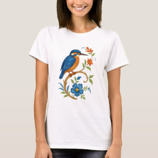 Camiseta Pájaro Kingfisher Vintage Porcelaine