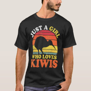 Camiseta Pájaro Kiwi Vintage Solo Una Chica Que Ama Los Kiw