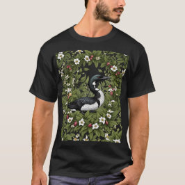 Camiseta Pájaro Lechón Común Rodeado De Flor De Orquídea Bl