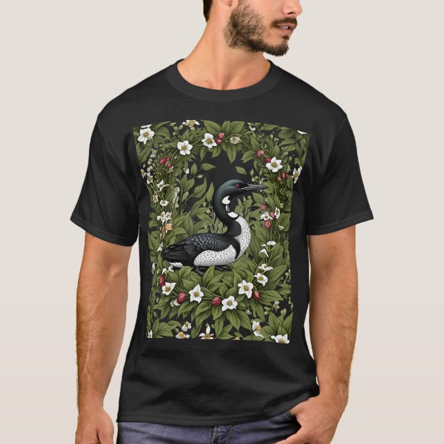 Camiseta Pájaro Lechón Común Rodeado De Flor De Orquídea Bl (Anverso)