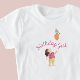 Camiseta Pájaro lindo en niños con globos Fiesta de cumplea