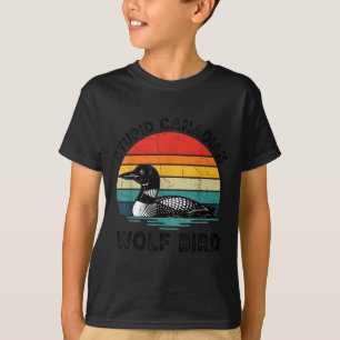 Camiseta Pájaro Lobo Canadiense Loon Atardecer Retro Natura