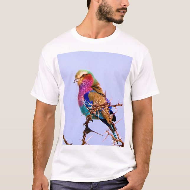 Camiseta Pájaro magnífico del africano del rodillo de la (Anverso)