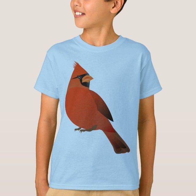 Camiseta Pájaro masculino cardinal rojo (Anverso)
