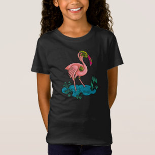 Camiseta Pájaro mecánico, flamingo rosado Mecha Robot