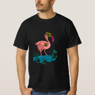 Camiseta Pájaro mecánico, flamingo rosado Mecha Robot