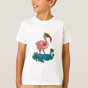Camiseta Pájaro mecánico, flamingo rosado Mecha Robot