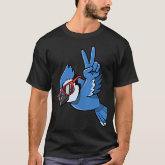 Camiseta Pájaro Mi Cool Blue Jay Con Gafas de Sol Paz