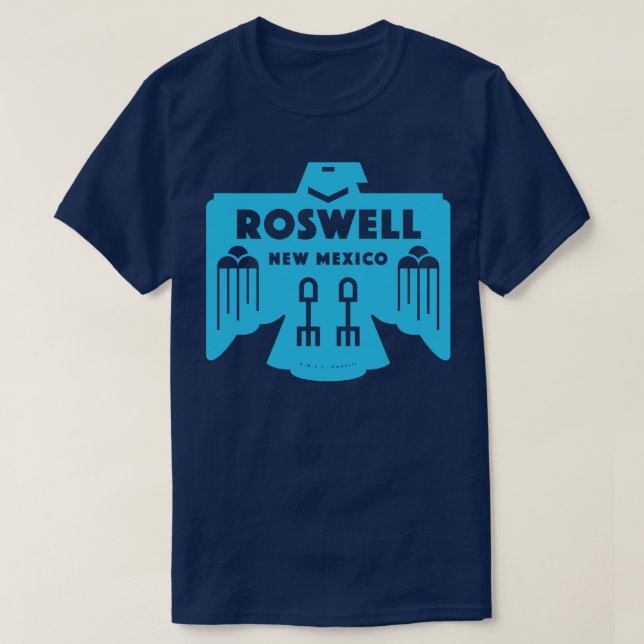 Camiseta Pájaro nativo americano Roswell Nuevo México Azul (Diseño del anverso)