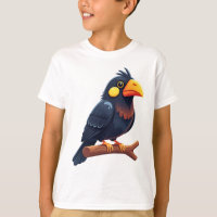 Pájaro negro de dibujos animados lindo