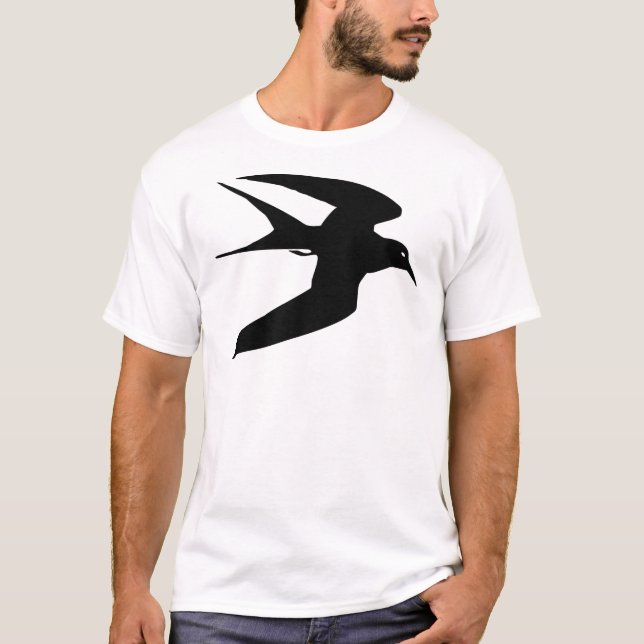 Camiseta Pájaro negro de la golondrina de mar en vuelo (Anverso)