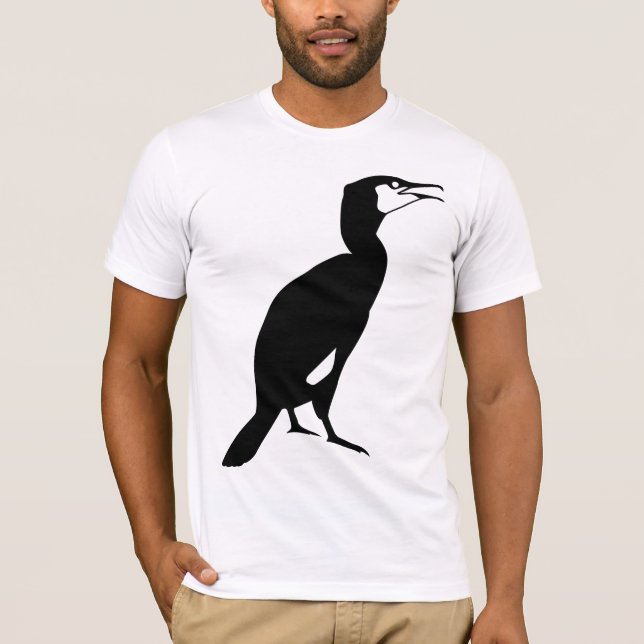 Camiseta Pájaro negro del cormorán (Anverso)