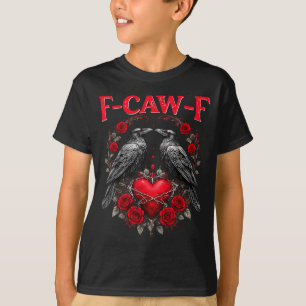 Camiseta Pájaro negro divertido F-caw-f Anti día de San Val