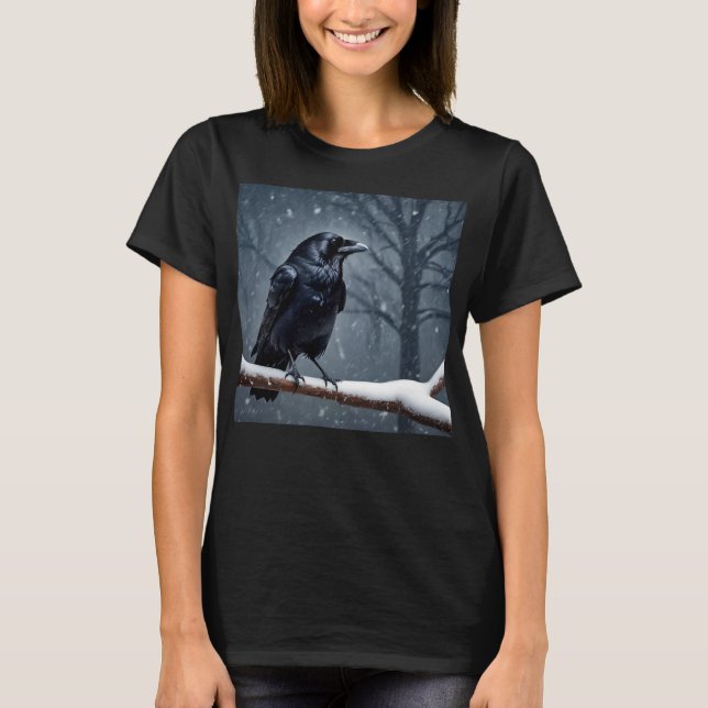 Camiseta Pájaro negro oscuro de raven (Anverso)