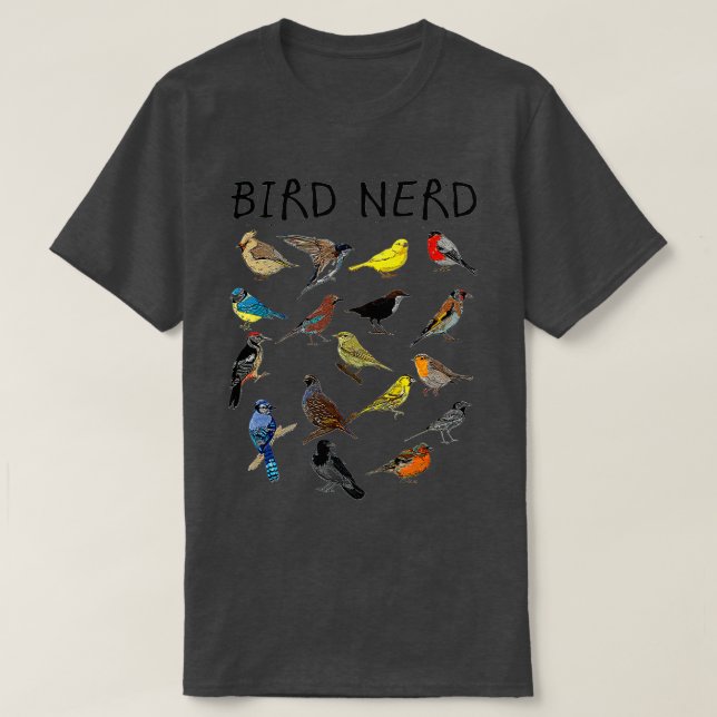 Camiseta 'Pájaro Nerado con diferentes clases de pájaro' du (Diseño del anverso)