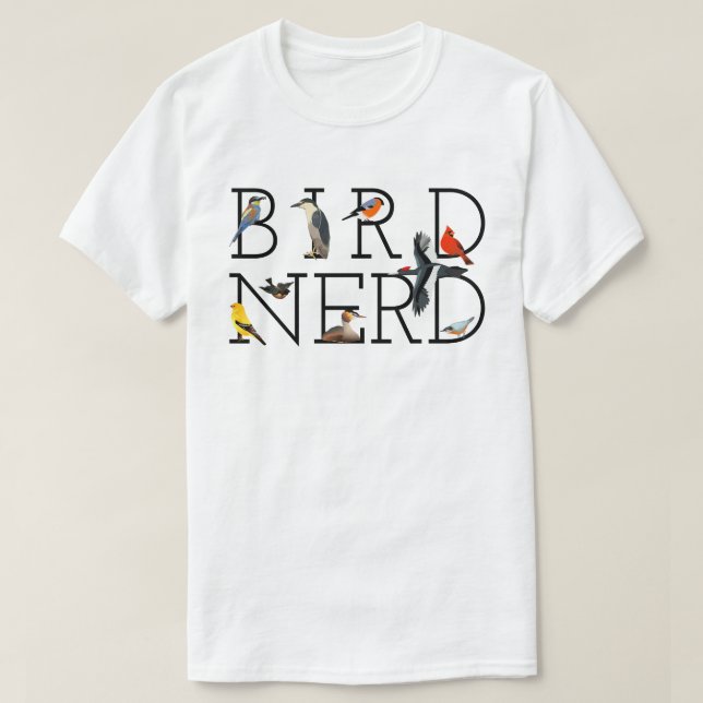 Camiseta Pájaro Nerd (Diseño del anverso)