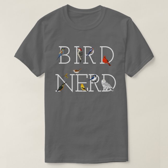 Camiseta Pájaro nerd dos (Diseño del anverso)