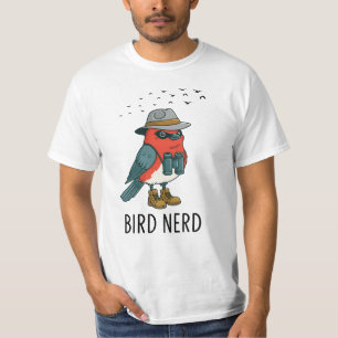 Camiseta Pájaro Nerd Funny Bird Mirando Aves Aves Lover