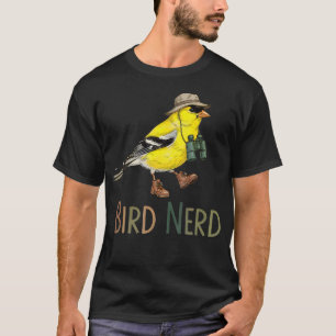 Camiseta Pájaro Nerd Jilguero Americano Observación de Aves
