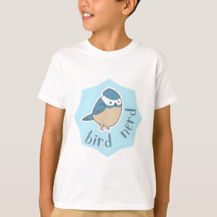 Camiseta pájaro nerd lindo pájaro azul
