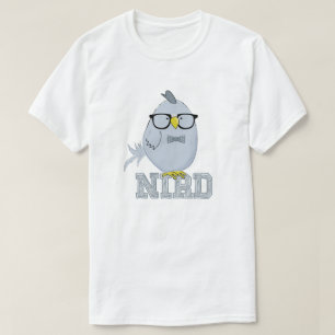 Camiseta Pájaro Nerd Lindo Pájaro Azul con Gafas