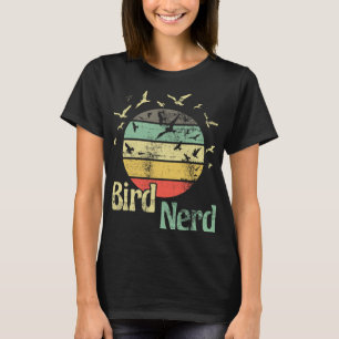 Camiseta Pájaro Nerd Retro Aves Mirando Pájaro