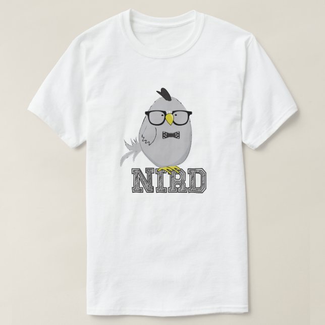Camiseta Pájaro Nerdo Adorable (Diseño del anverso)