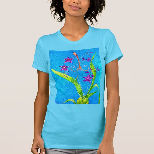 Camiseta Pájaro Orquídea Pequeño y Bonito (Anverso)