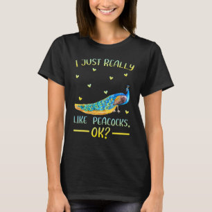 Camiseta Pájaro Pavo Real Que Me Gusta Los Pacocos Ok
