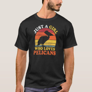 Camiseta Pájaro Pelican Vintage Un Chica que ama a Pelican