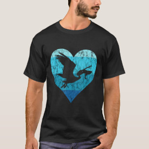 Camiseta Pájaro Pelícano Corazón Vintage Retro Pescar Trópi