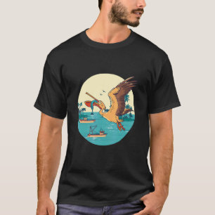 Camiseta Pájaro Pelícano Isla Barco Pescar Pájaro Tropical
